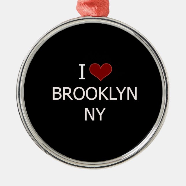 I Love Brooklyn, NY Metal Tree Decoration (Front)