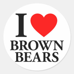 I Love Brown Bears Classic Round Sticker