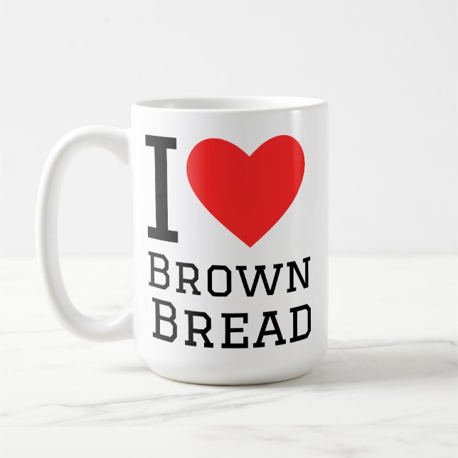 I love brown bread square sticker coffee mug (Left)