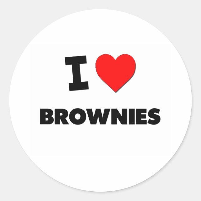 I Love Brownies Classic Round Sticker (Front)
