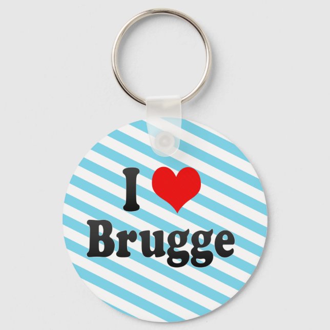 I Love Brugge, Belgium Key Ring (Front)