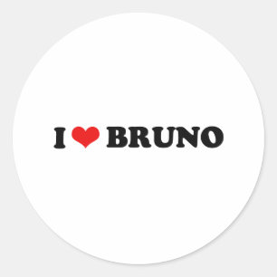 I LOVE BRUNO CLASSIC ROUND STICKER