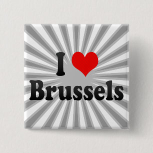 I Love Brussels, Belgium 15 Cm Square Badge