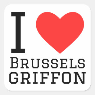 I love Brussels griffon  Square Sticker