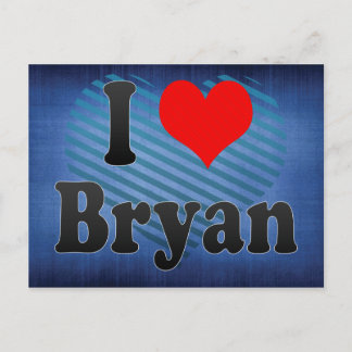 I Love Bryan, United States Postcard