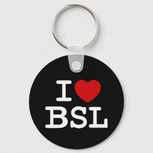 I Love BSL Key Ring