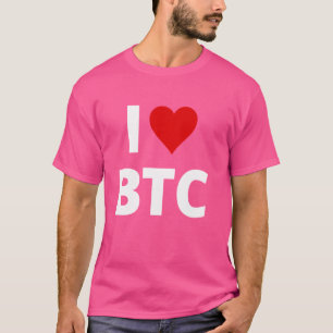 I Love BTC (Red Heart) - Bitcoin And Crypto T-Shirt