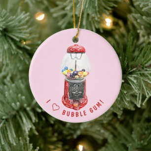 I Love Bubble Gum  Ceramic Tree Decoration