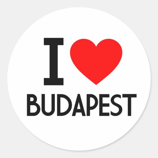 I Love Budapest Classic Round Sticker (Front)