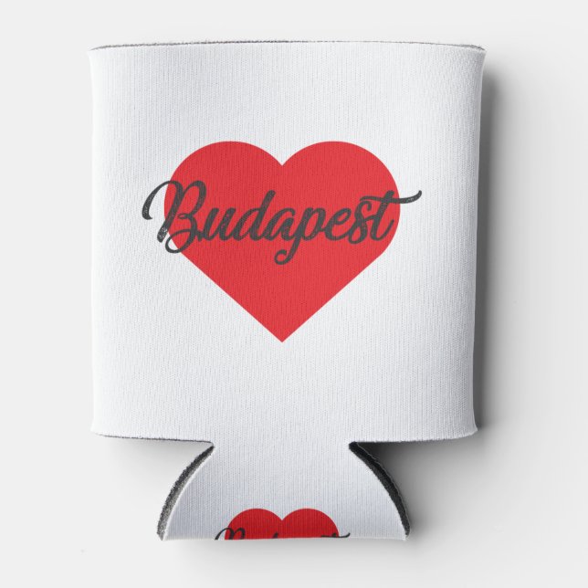 I Love Budapest - Hungary Can Cooler (Front)