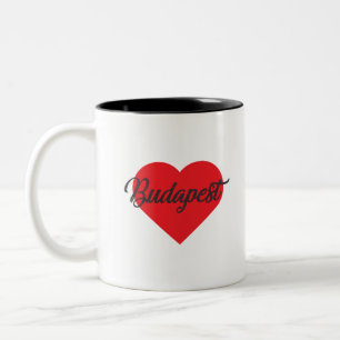 I Love Budapest - Hungary Two-Tone Coffee Mug