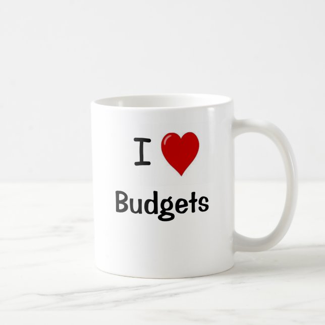 I Love Budgets - I Heart Budgets Coffee Mug (Right)