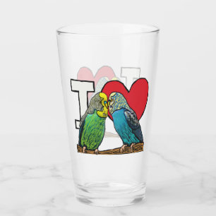 I Love Budgies Glass