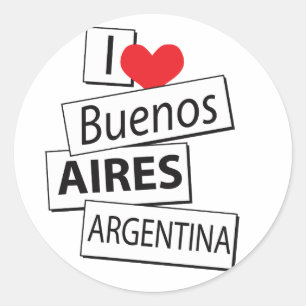I Love Buenos Aires Classic Round Sticker