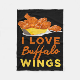 I Love Buffalo Chicken Wings Bbq Roast Grilling Fleece Blanket