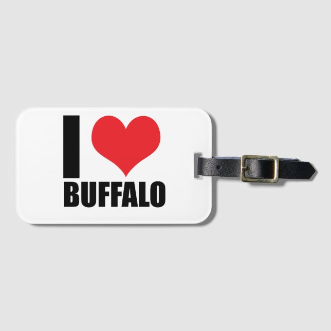 I love Buffalo Luggage Tag (Front Horizontal)