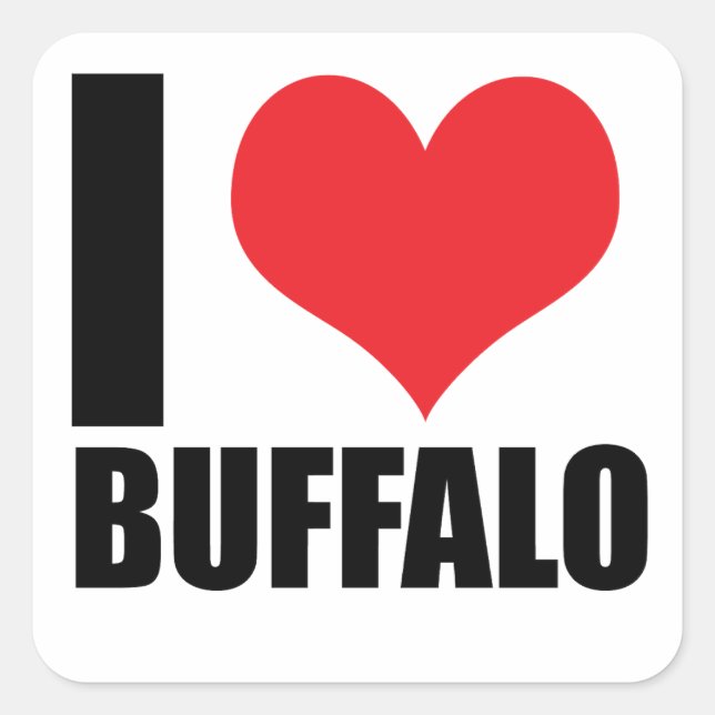 I love Buffalo Square Sticker (Front)