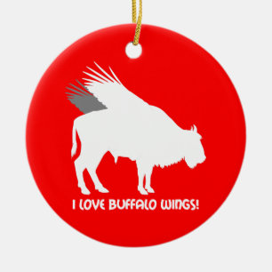 I love buffalo wings ceramic tree decoration