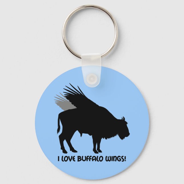 I love buffalo wings key ring (Front)