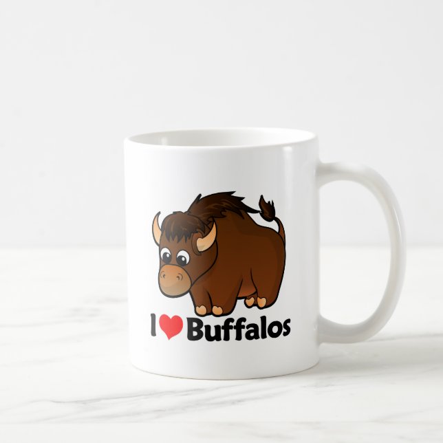 I Love Buffalos Coffee Mug (Right)