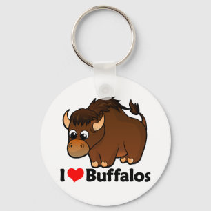 I Love Buffalos Key Ring