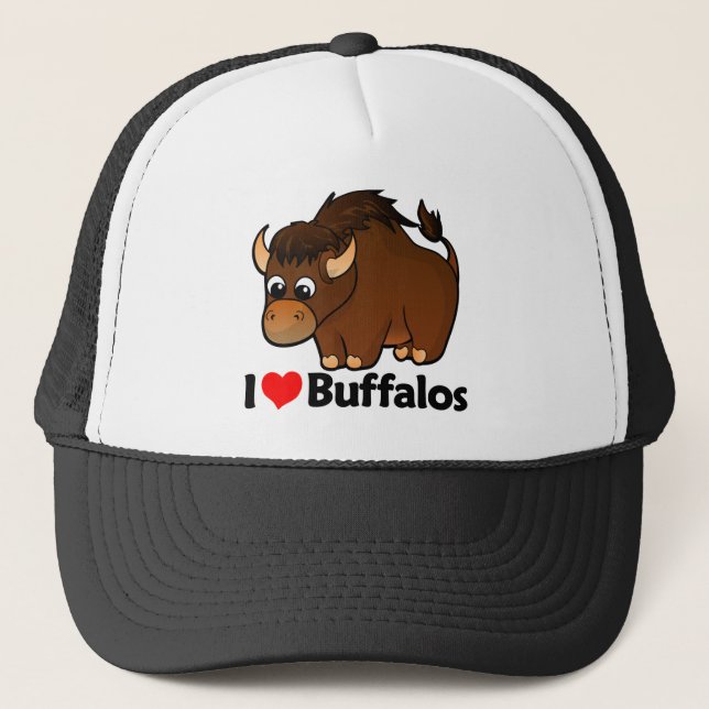 I Love Buffalos Trucker Hat (Front)
