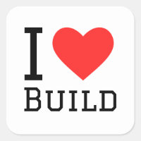I love build square sticker