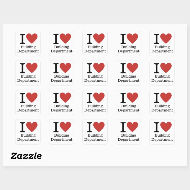 I ❤️ Love Building Department STICKER (Sheet)