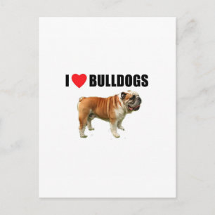I Love Bulldogs Postcard