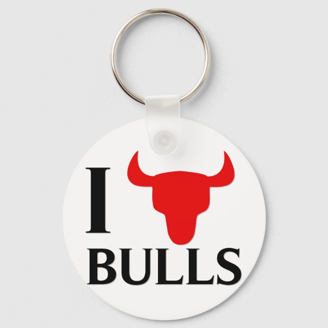 I Love Bulls Key Ring (Front)