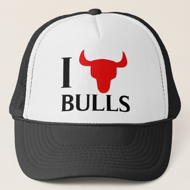 I Love Bulls Trucker Hat (Front)