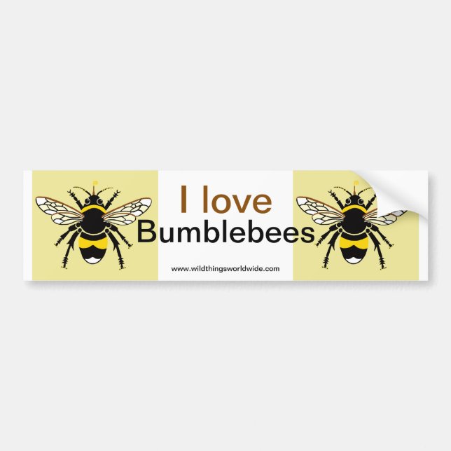 I love Bumble BEES - Wildlife - Nature -  Bumper Sticker (Front)