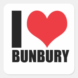 I love Bunbury Square Sticker
