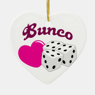 I Love Bunco Ceramic Tree Decoration