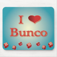 I Love Bunco in Red with red dice