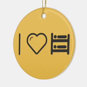 I Love Bunk Beds Ceramic Tree Decoration