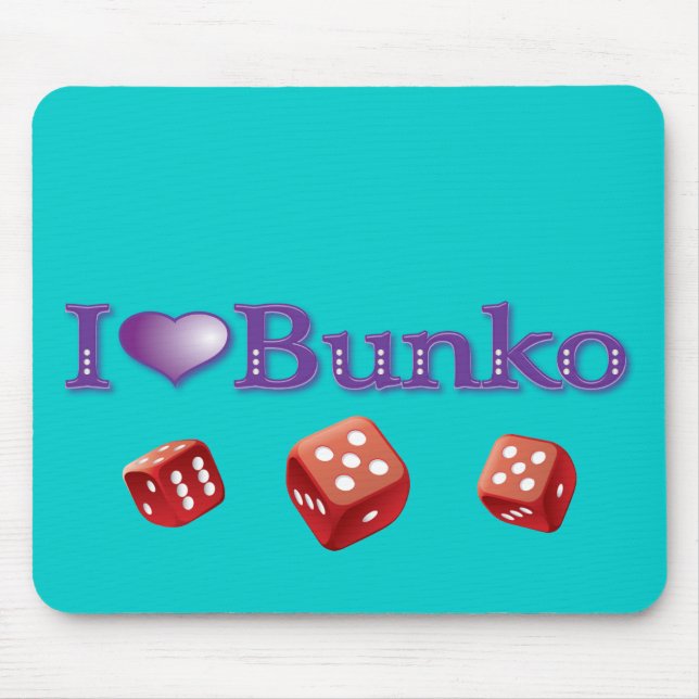 I Love Bunko Mouse Mat (Front)