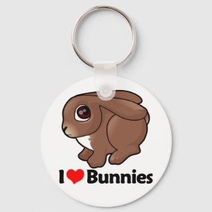 I Love Bunnies Key Ring