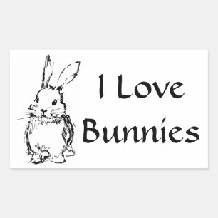 I Love Bunnies Stickers