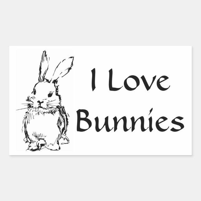 I Love Bunnies Stickers (Front)