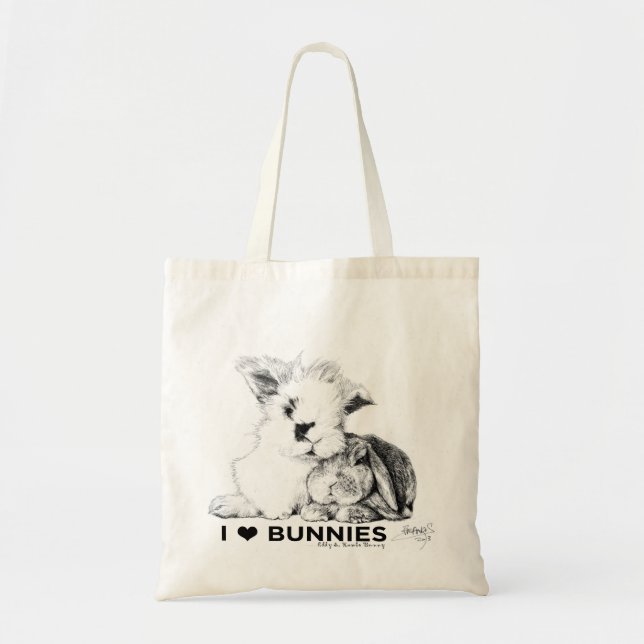 I Love Bunnies Tote Bag (Front)