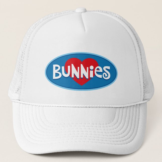 I Love Bunnies Trucker Hat (Front)