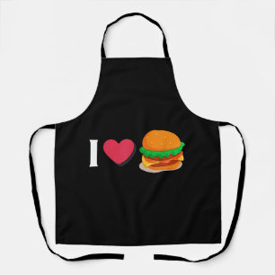 I Love Burger Cheeseburger Unhealthy Eating Apron