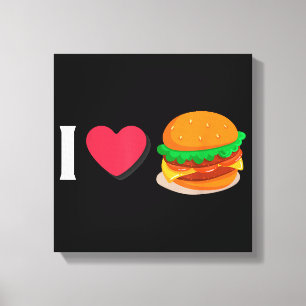 I Love Burger Cheeseburger Unhealthy Eating  Canvas Print