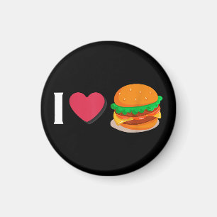 I Love Burger Cheeseburger Unhealthy Eating  Magnet