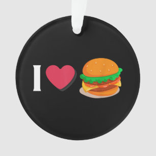 I Love Burger Cheeseburger Unhealthy Eating Ornament