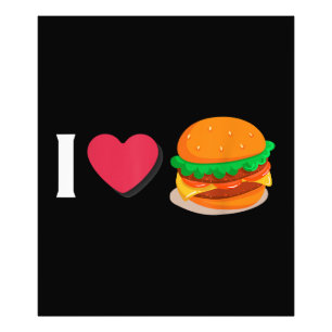 I Love Burger Cheeseburger Unhealthy Eating Photo Print