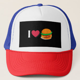 I Love Burger Cheeseburger Unhealthy Eating Trucker Hat