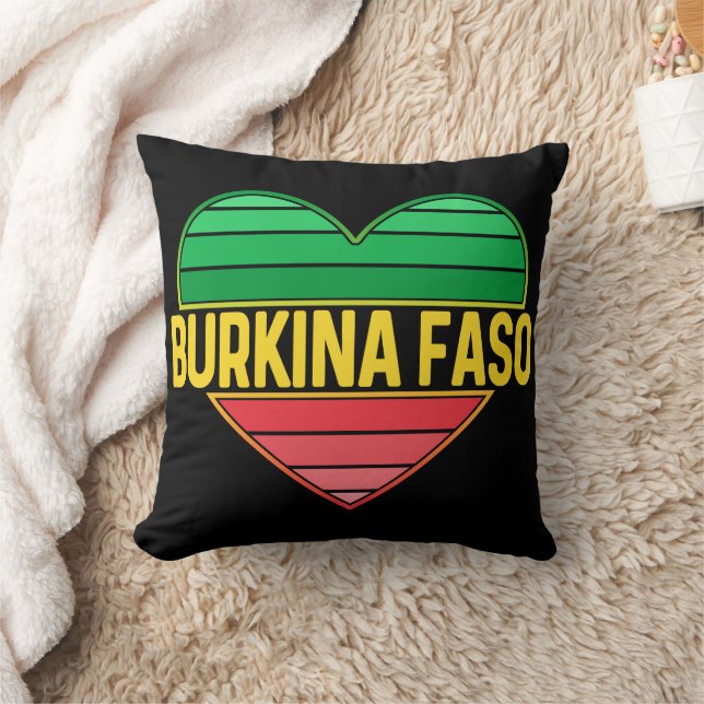 I Love Burkina Faso, Heart Burkinabè Cushion (Blanket)
