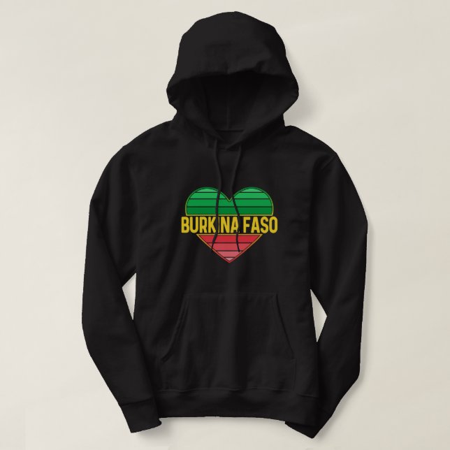 I Love Burkina Faso, Heart Burkinabè Hoodie (Design Front)